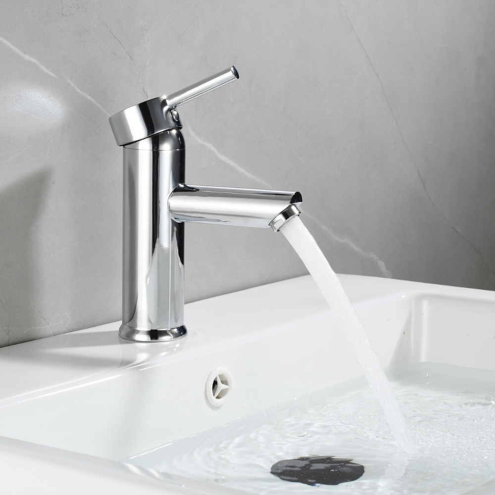 Grifo Lavabo Cromado Caño Bajo Con Apertura En Frío - MODICU CROME GRIFERS