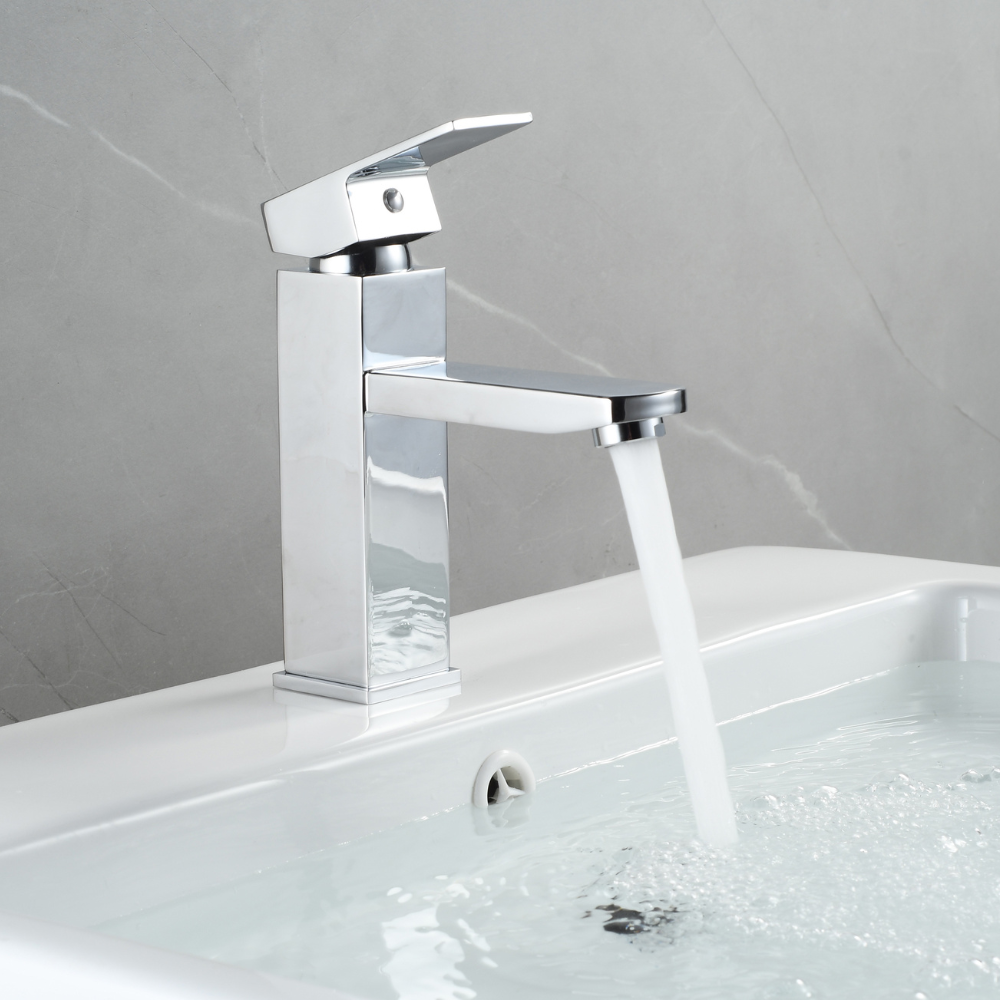 Grifo Lavabo Cromado Caño Bajo Con Apertura En Frío - PARVA CROME GRIFERS