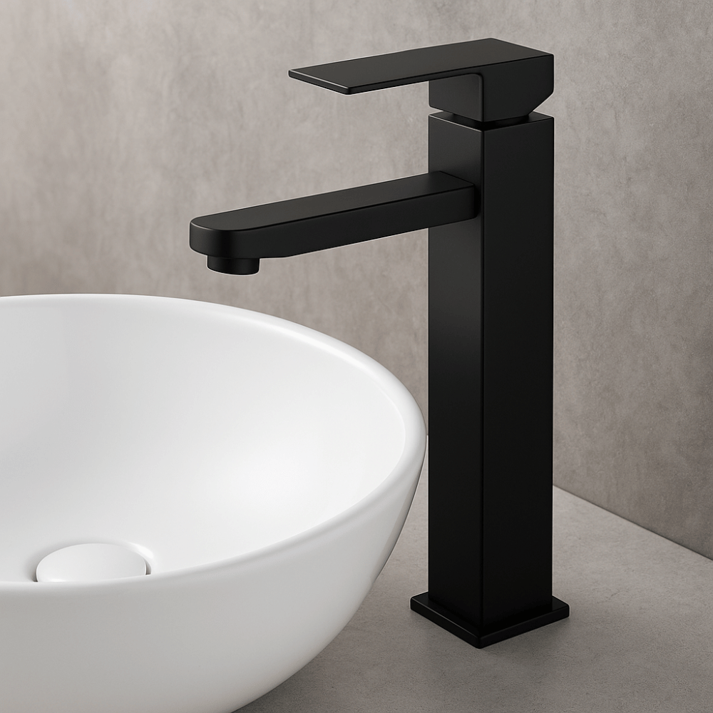 Grifo Lavabo Negro Caño Alto – SQUARE ALTUS COAL GRIFERS