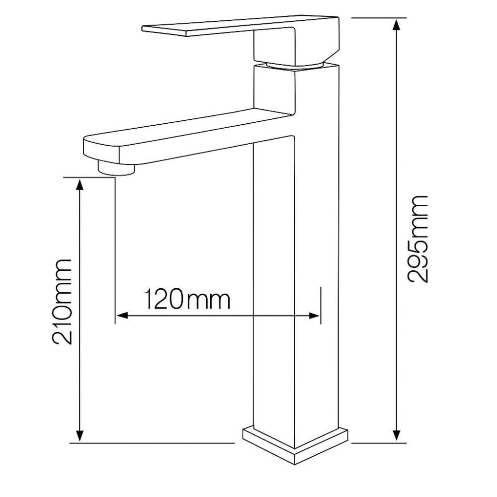 Grifo Lavabo Negro Caño Alto – SQUARE ALTUS COAL GRIFERS