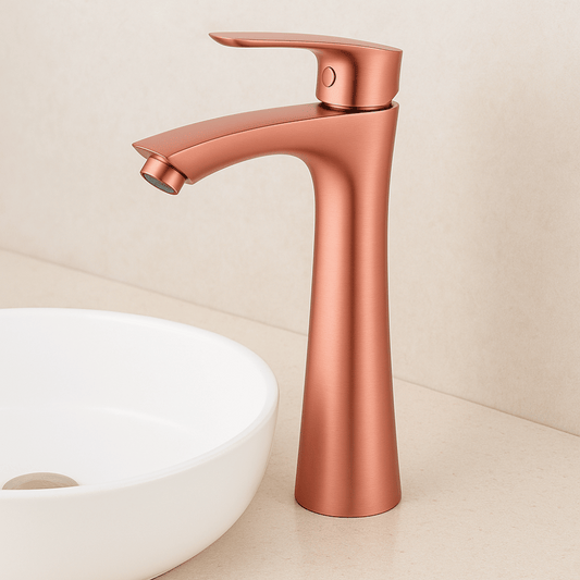 Grifo Lavabo Oro Rosa Caño Alto – ARCUS ALTUS ROSEA GRIFERS