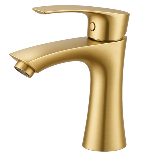 Grifo Lavabo Oro Cepillado Caño Bajo – ARCUS BASIS AURI GRIFERS