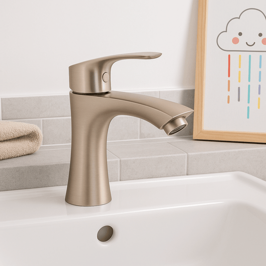 Grifo Lavabo Acero Cepillado Caño Bajo – ARCUS BASIS HIBERA GRIFERS
