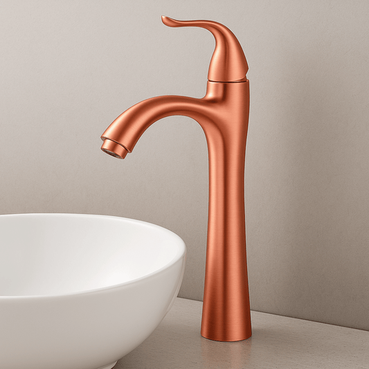 Grifo Lavabo Oro Rosa Caño Alto – FLAMMA ALTUS ROSEA GRIFERS