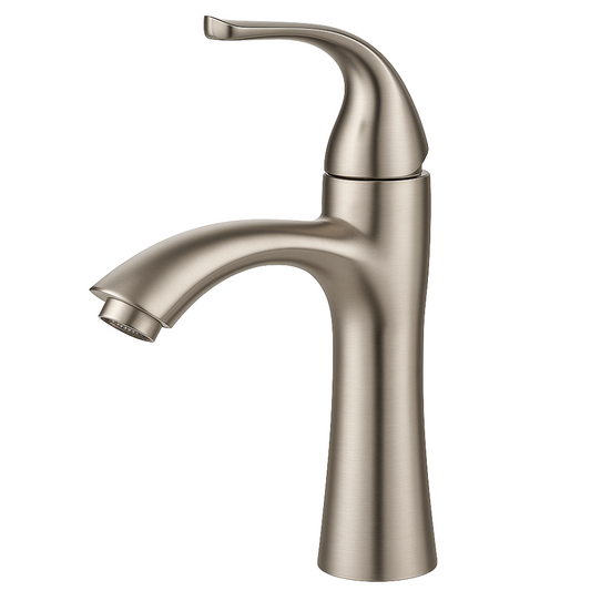 Grifo Lavabo Acero Cepillado Caño Bajo – FLAMMA BASIS HIBERA GRIFERS