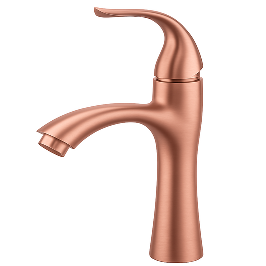 Grifo Lavabo Oro Rosa Caño Bajo – FLAMMA BASIS ROSEA GRIFERS
