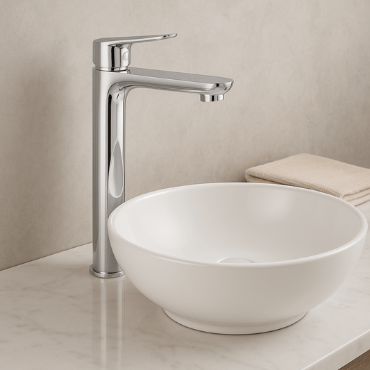 Grifo Lavabo Cromado Caño Alto – LINEA ALTUS CROME GRIFERS