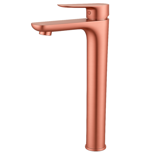 Grifo Lavabo Oro Rosa Caño Alto – LINEA ALTUS ROSEA GRIFERS