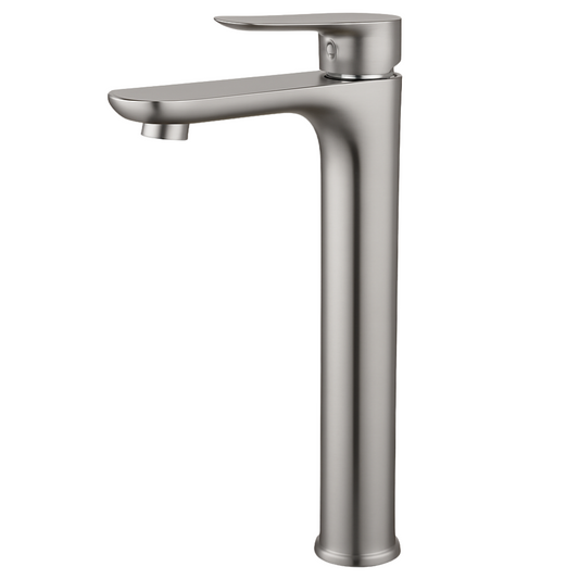 Grifo Lavabo Acero Cepillado Caño Alto – LINEA ALTUS HIBERA GRIFERS