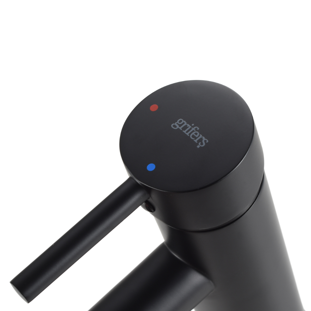 Grifo Lavabo Negro Caño Bajo Con Apertura En Frío - MODICU COAL GRIFERS