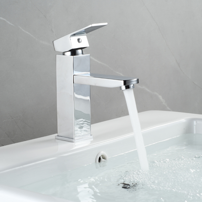 Grifo Lavabo Cromado Caño Bajo Con Apertura En Frío - PARVA CROME GRIFERS