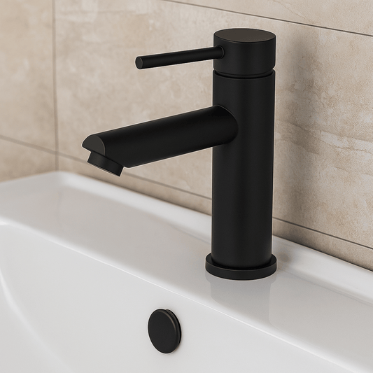 Grifo Lavabo Negro Caño Bajo – ROUND BASIS COAL GRIFERS