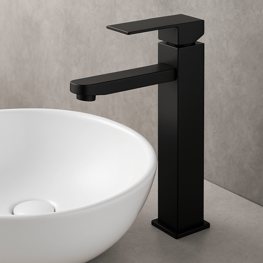 Grifo Lavabo Negro Caño Alto – SQUARE ALTUS COAL GRIFERS