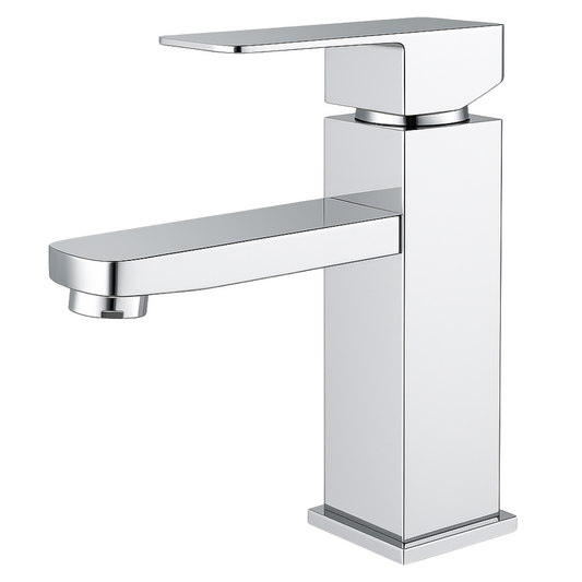 Grifo Lavabo Cromado Caño Bajo – SQUARE BASIS CROME GRIFERS