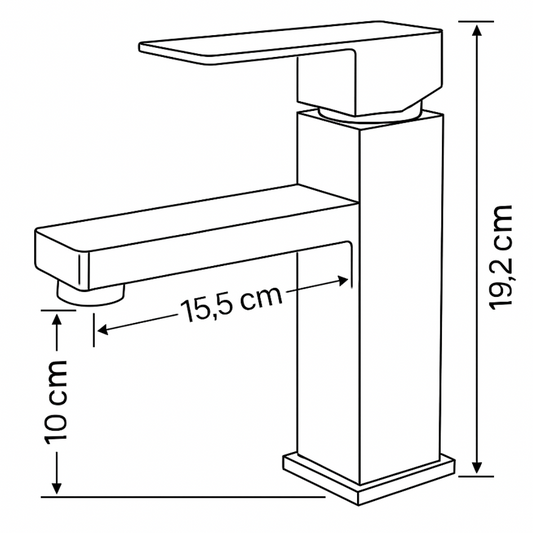 Grifo Lavabo Oro Cepillado Caño Bajo – SQUARE BASIS AURI GRIFERS