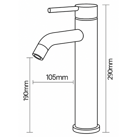 Grifo Lavabo Oro Cepillado Caño Alto – TUBE ALTUS AURI GRIFERS